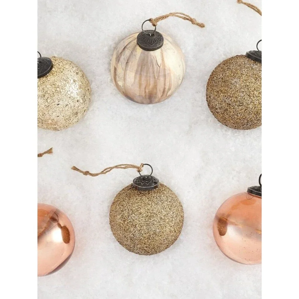 Pottery Barn Rustic Glam Ornaments - Set of 6
